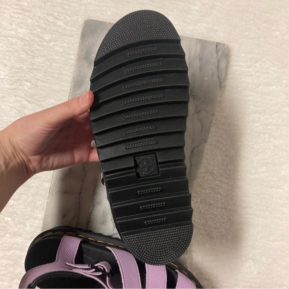 SOLD. Dr.Martens Blaire Pisa Leather Strap Sandal Chunky Sole Purple Lilac - Picture 12 of 14